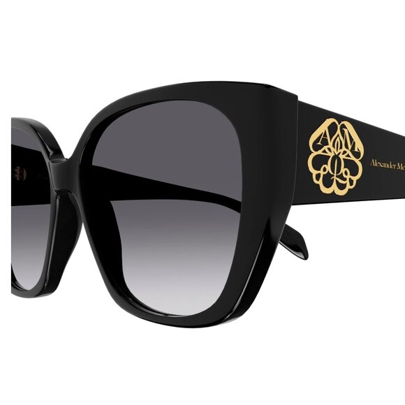 New ALEXANDER MCQUEEN Black Cat Eye AM0284S 002 Sunglasses Women - Picture 4 of 5